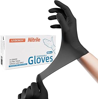 ANBOSON Black Nitrile Gloves,6